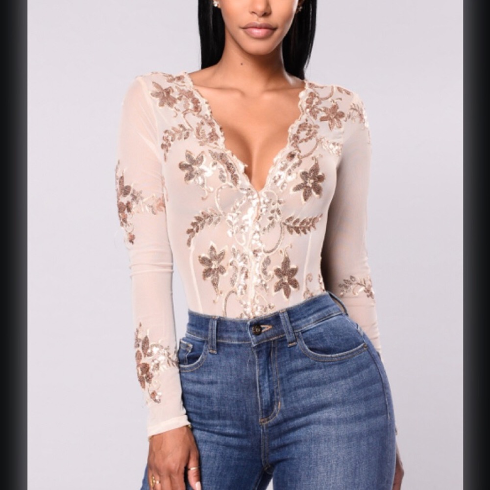 Sequin & Mesh Body Suit